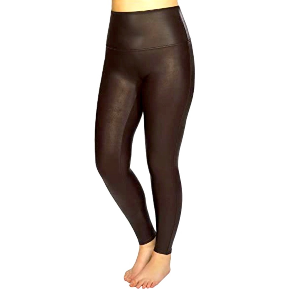 Spanx Faux Leather Leggings in Wine - 1X
